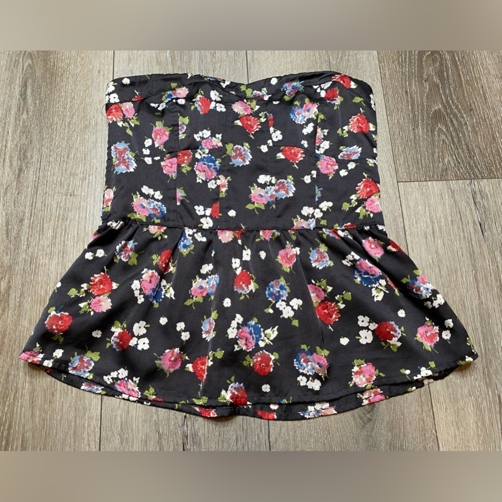 American Eagle Outfitters Tube Top Cropped Floral Strapless Size Small